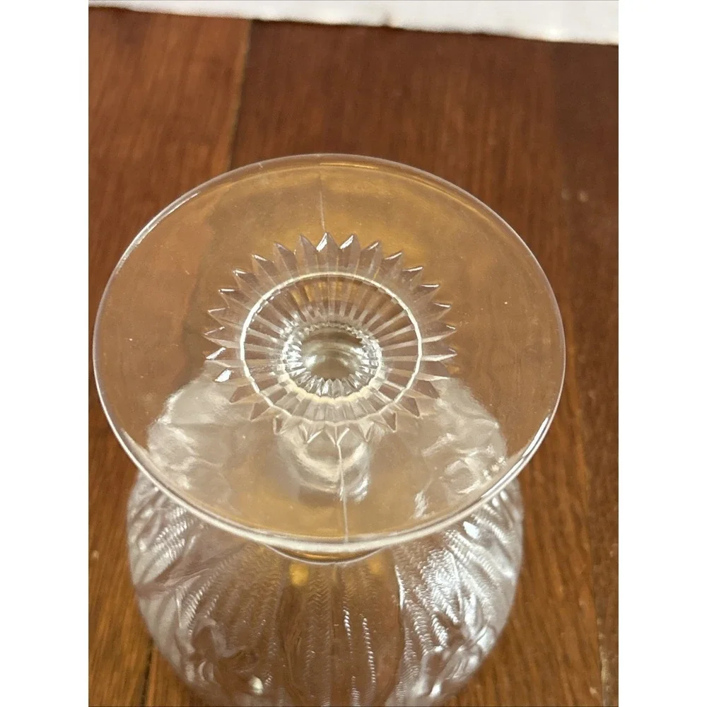 Vintage Jeannette Glass Iris & Herringbone Footed Sherbet Bowl 4